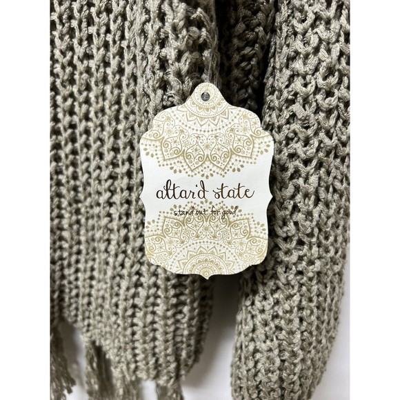 Altar’d State NWT $70 Women’s Loose Knit Fringe Sweater Olive Green Size XS - Picture 3 of 6